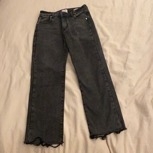 Black Mid Slim Straight Jeans